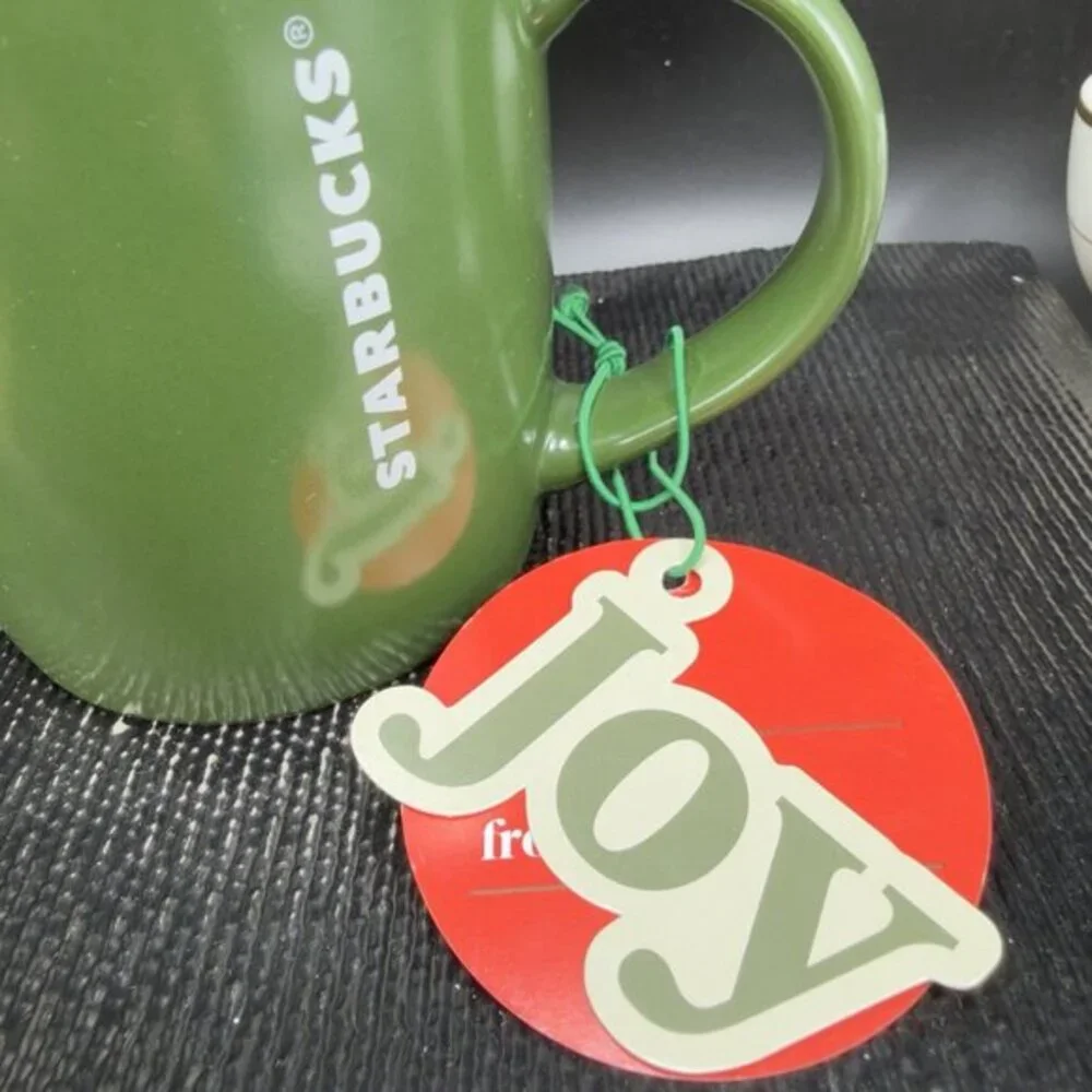 Starbucks Coffee Dark Green Coffee Mug Cup Mermaid Siren With‎ Joy Tags Mug Cup